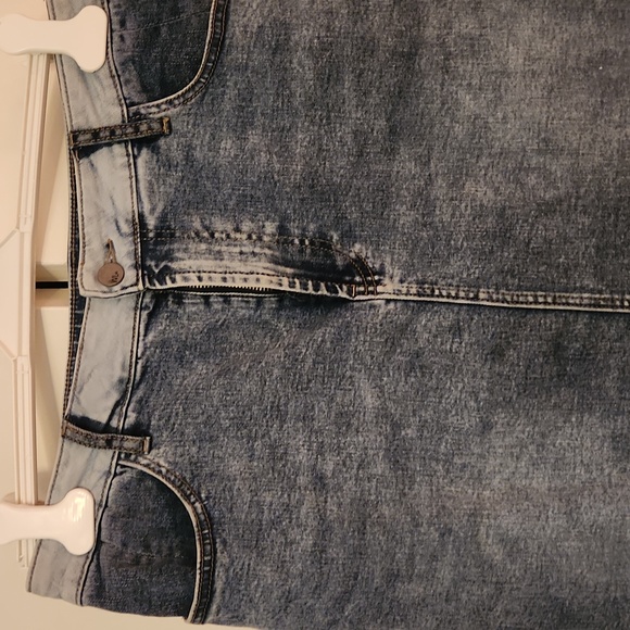 WLab wash lab distressed denim maxi skirt 31